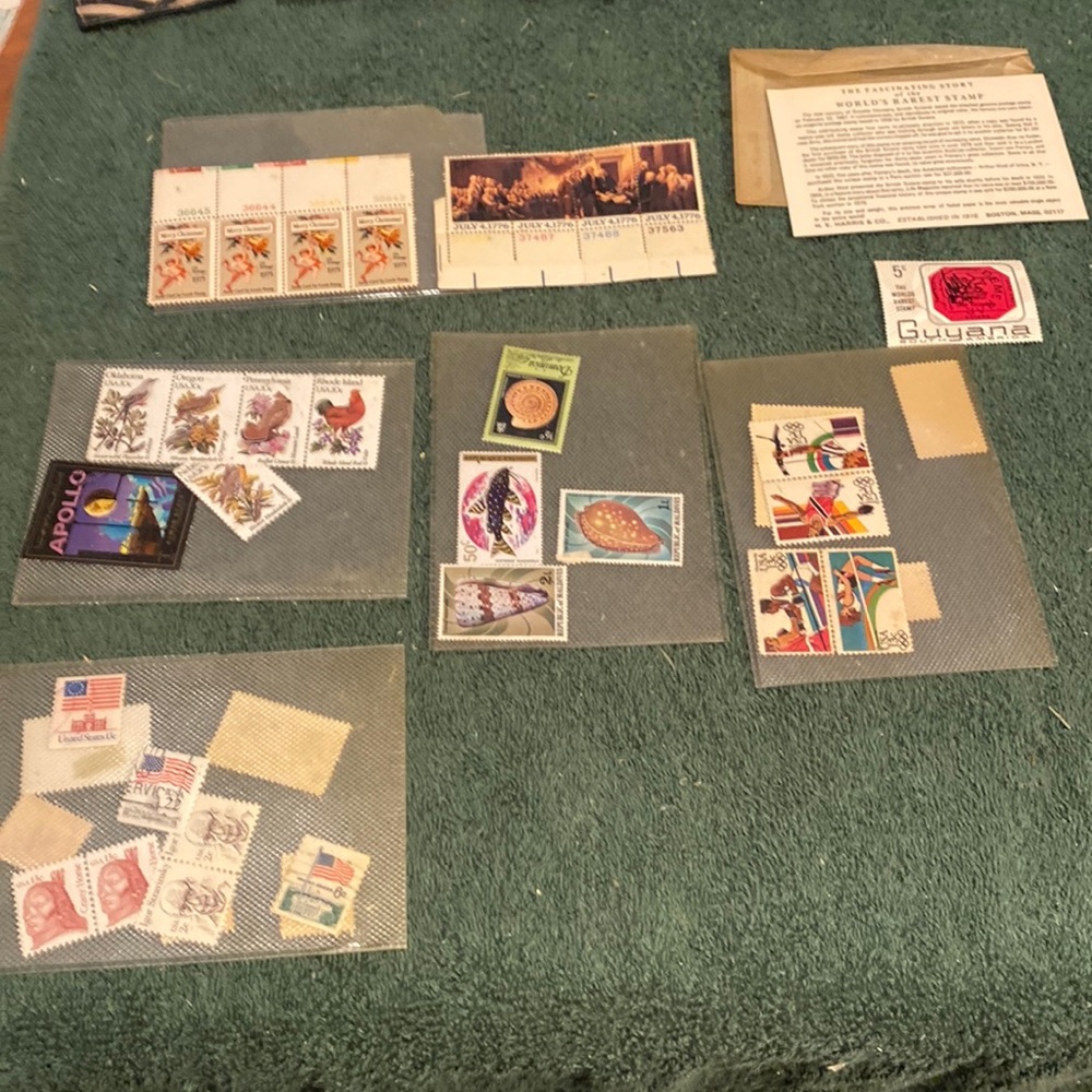 Assortment of national and international stamps, most not canceled